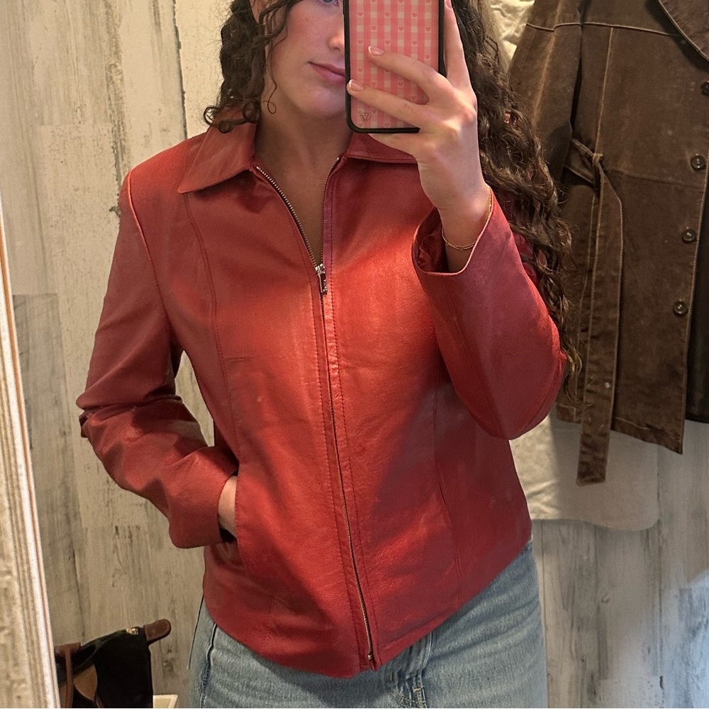 Red Leather Women's Jacket